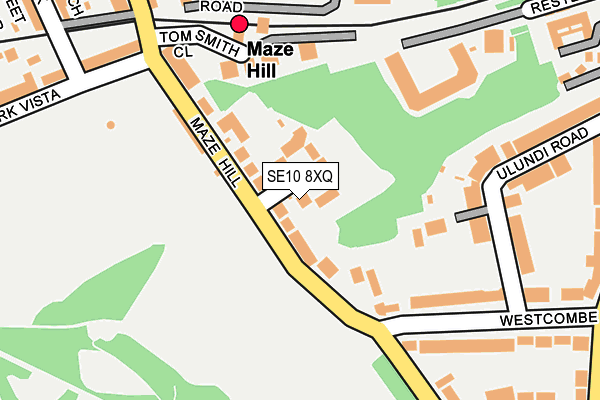 SE10 8XQ map - OS OpenMap – Local (Ordnance Survey)
