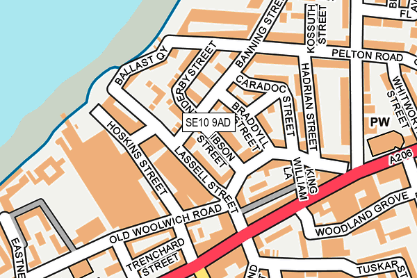 SE10 9AD map - OS OpenMap – Local (Ordnance Survey)