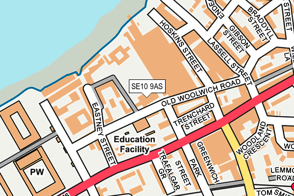 SE10 9AS map - OS OpenMap – Local (Ordnance Survey)