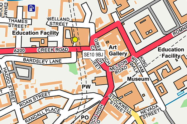 SE10 9BJ map - OS OpenMap – Local (Ordnance Survey)