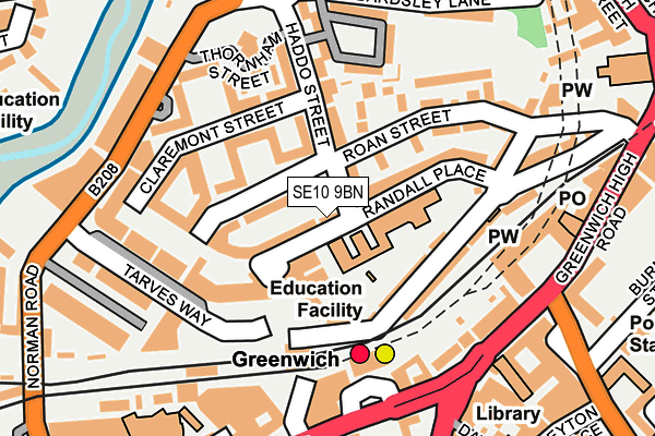 SE10 9BN map - OS OpenMap – Local (Ordnance Survey)