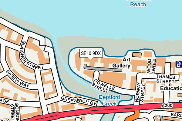 SE10 9DX map - OS OpenMap – Local (Ordnance Survey)