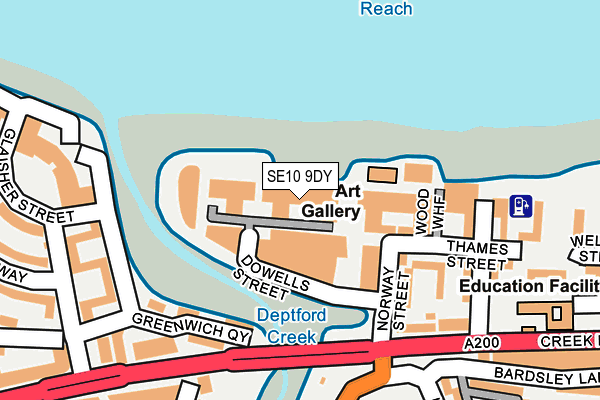 SE10 9DY map - OS OpenMap – Local (Ordnance Survey)