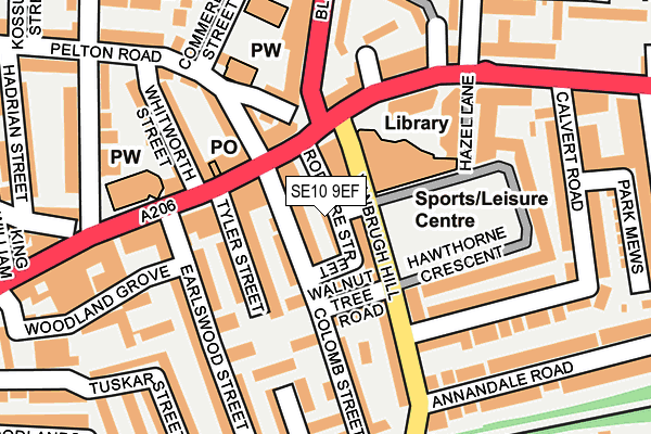 SE10 9EF map - OS OpenMap – Local (Ordnance Survey)