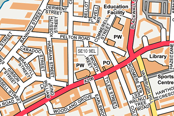 SE10 9EL map - OS OpenMap – Local (Ordnance Survey)