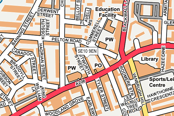 SE10 9EN map - OS OpenMap – Local (Ordnance Survey)