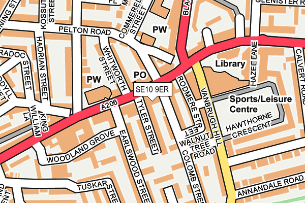 SE10 9ER map - OS OpenMap – Local (Ordnance Survey)