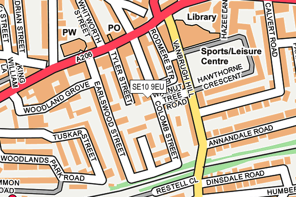 SE10 9EU map - OS OpenMap – Local (Ordnance Survey)