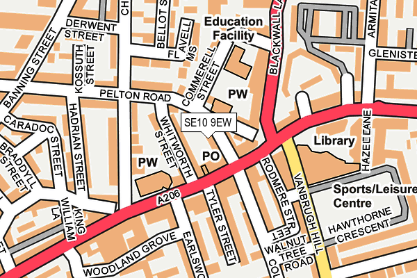 SE10 9EW map - OS OpenMap – Local (Ordnance Survey)