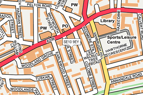 SE10 9EY map - OS OpenMap – Local (Ordnance Survey)