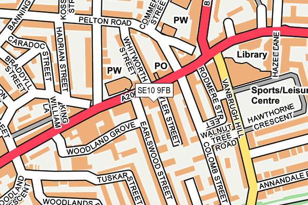 SE10 9FB map - OS OpenMap – Local (Ordnance Survey)