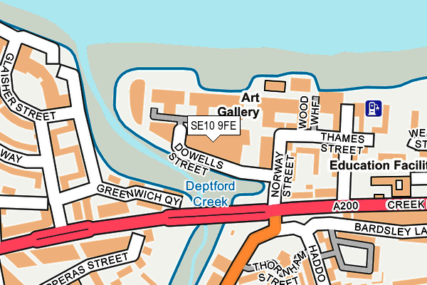 SE10 9FE map - OS OpenMap – Local (Ordnance Survey)