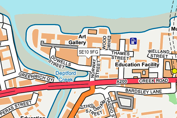 SE10 9FG map - OS OpenMap – Local (Ordnance Survey)