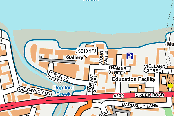 SE10 9FJ map - OS OpenMap – Local (Ordnance Survey)