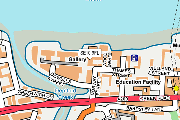 SE10 9FL map - OS OpenMap – Local (Ordnance Survey)