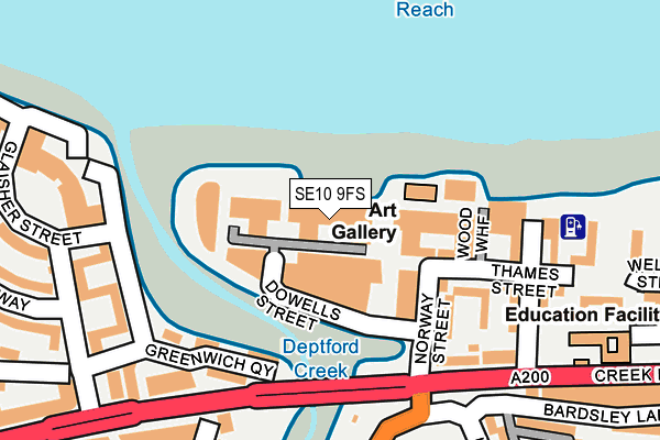 SE10 9FS map - OS OpenMap – Local (Ordnance Survey)