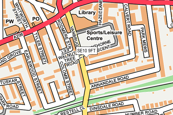 SE10 9FT map - OS OpenMap – Local (Ordnance Survey)