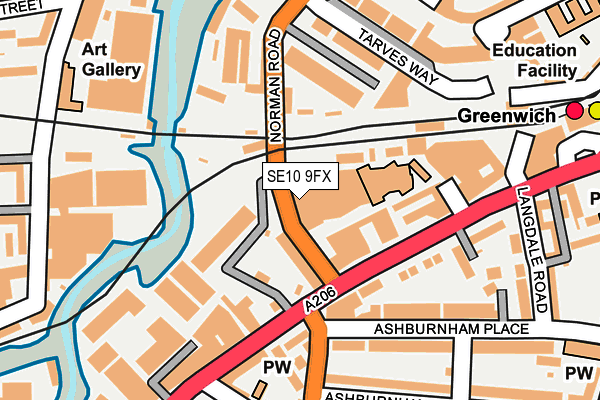 SE10 9FX map - OS OpenMap – Local (Ordnance Survey)