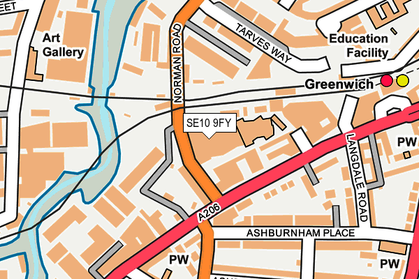 SE10 9FY map - OS OpenMap – Local (Ordnance Survey)