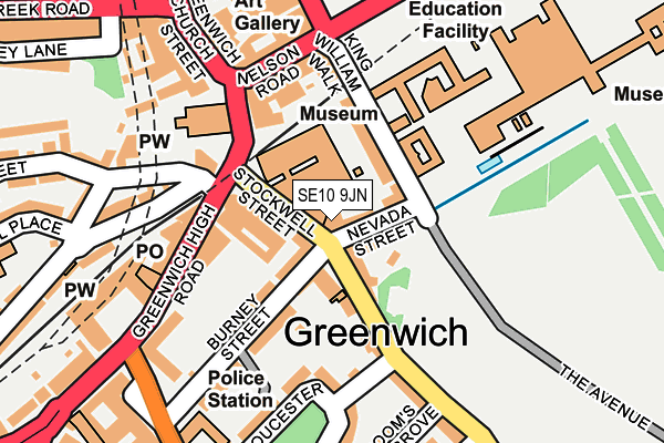 SE10 9JN map - OS OpenMap – Local (Ordnance Survey)