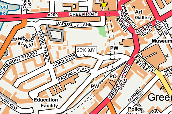 SE10 9JY map - OS OpenMap – Local (Ordnance Survey)