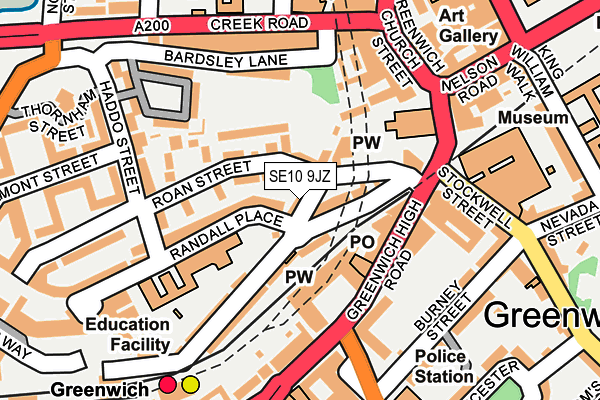 SE10 9JZ map - OS OpenMap – Local (Ordnance Survey)