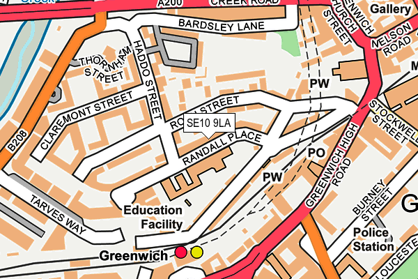 SE10 9LA map - OS OpenMap – Local (Ordnance Survey)
