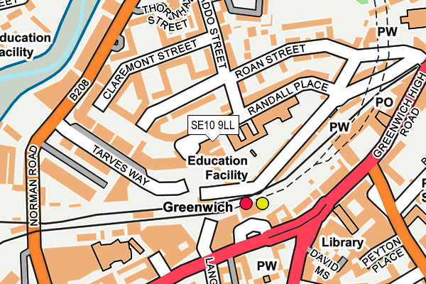 SE10 9LL map - OS OpenMap – Local (Ordnance Survey)