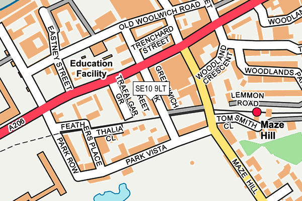 SE10 9LT map - OS OpenMap – Local (Ordnance Survey)