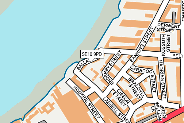 SE10 9PD map - OS OpenMap – Local (Ordnance Survey)
