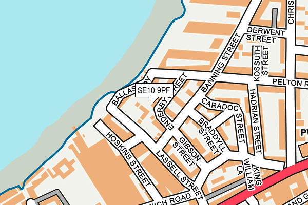 SE10 9PF map - OS OpenMap – Local (Ordnance Survey)