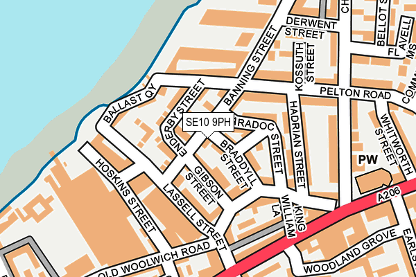 SE10 9PH map - OS OpenMap – Local (Ordnance Survey)