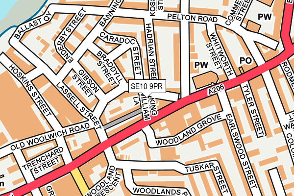 SE10 9PR map - OS OpenMap – Local (Ordnance Survey)
