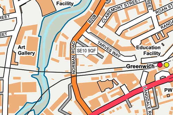 SE10 9QF map - OS OpenMap – Local (Ordnance Survey)