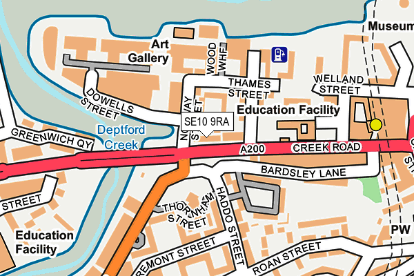 SE10 9RA map - OS OpenMap – Local (Ordnance Survey)