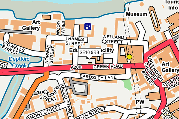 SE10 9RB map - OS OpenMap – Local (Ordnance Survey)