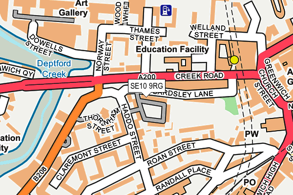 SE10 9RG map - OS OpenMap – Local (Ordnance Survey)