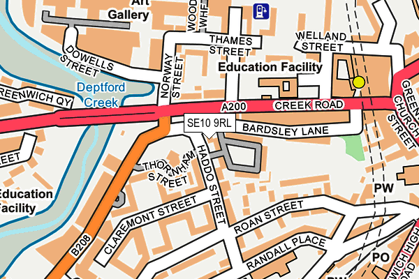 SE10 9RL map - OS OpenMap – Local (Ordnance Survey)