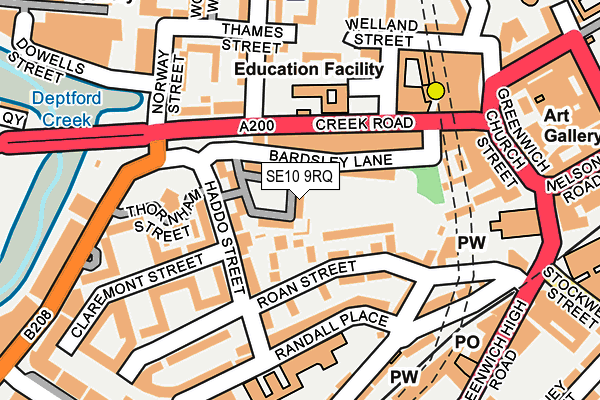 SE10 9RQ map - OS OpenMap – Local (Ordnance Survey)