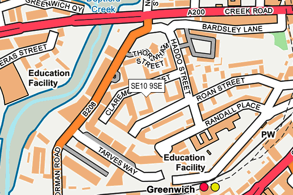SE10 9SE map - OS OpenMap – Local (Ordnance Survey)