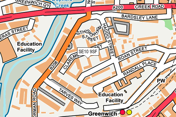 SE10 9SF map - OS OpenMap – Local (Ordnance Survey)