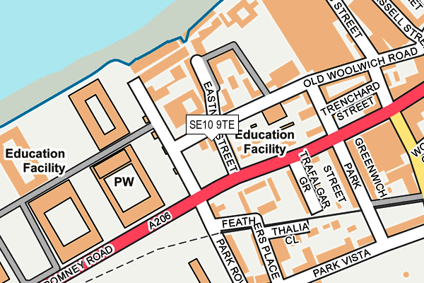 SE10 9TE map - OS OpenMap – Local (Ordnance Survey)