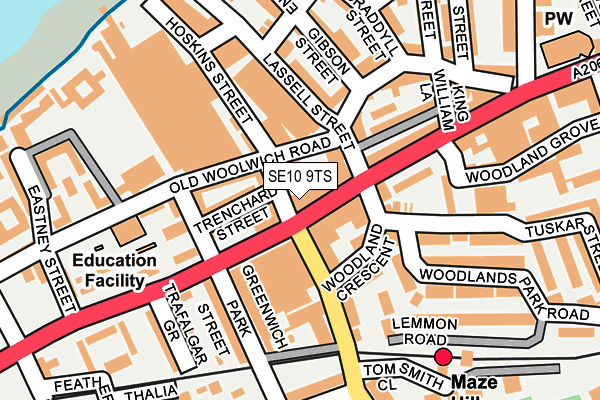 SE10 9TS map - OS OpenMap – Local (Ordnance Survey)