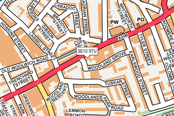 SE10 9TU map - OS OpenMap – Local (Ordnance Survey)
