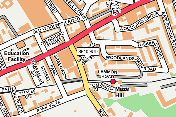 SE10 9UD map - OS OpenMap – Local (Ordnance Survey)