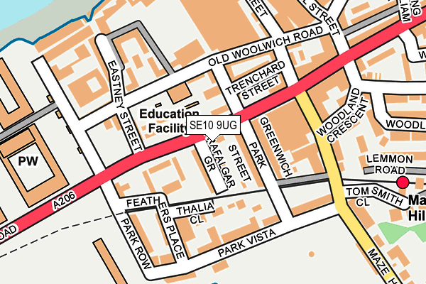 SE10 9UG map - OS OpenMap – Local (Ordnance Survey)