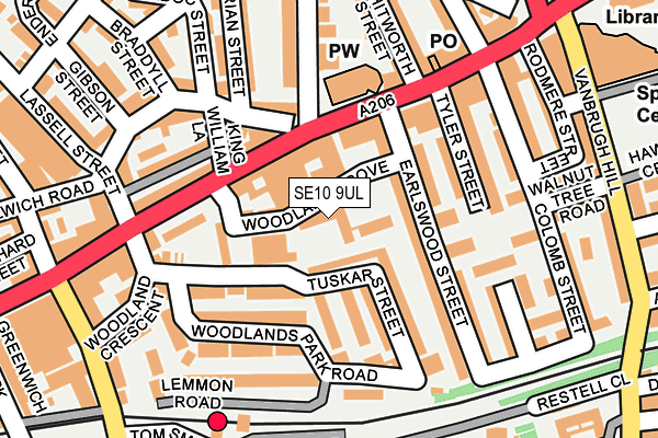 SE10 9UL map - OS OpenMap – Local (Ordnance Survey)