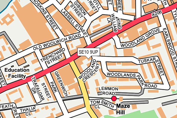SE10 9UP map - OS OpenMap – Local (Ordnance Survey)