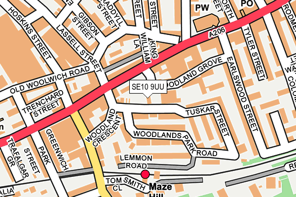 SE10 9UU map - OS OpenMap – Local (Ordnance Survey)