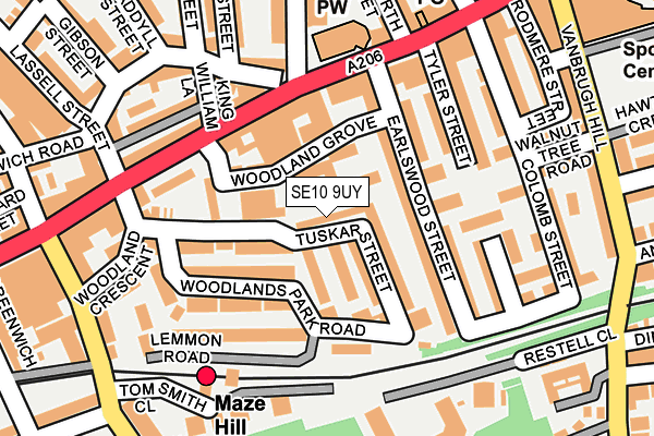 SE10 9UY map - OS OpenMap – Local (Ordnance Survey)